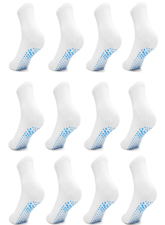 GRPSKCOS Toddler Non Slip Socks 12 Pairs Toddler Grip Socks Anti Skid Crew Socks for Boys Girls 1-7 Years（04 White- 12 Pairs，3-5T） - Image 1